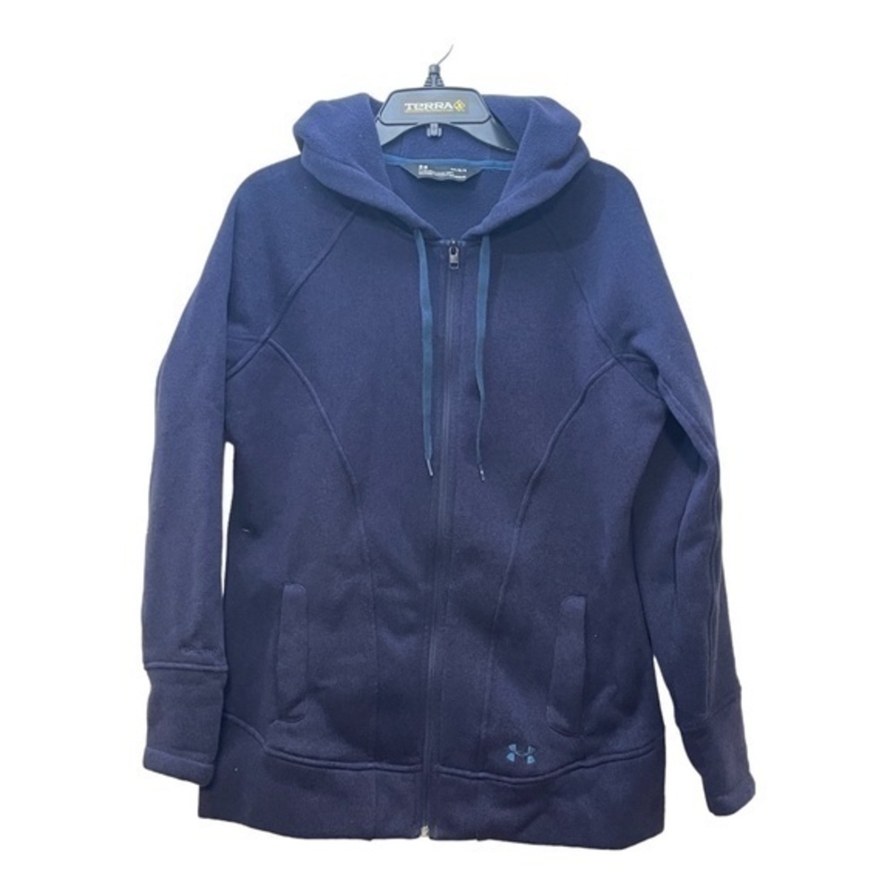 Under Armour Womens Colder Knit Jacket Mid length Fitted Blue Size Large